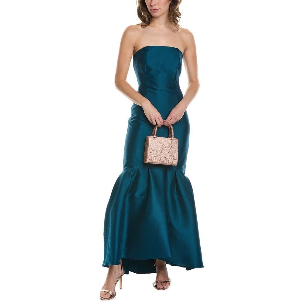 Sachin + Babi Teal Strapless Gown - Picture 2 of 8